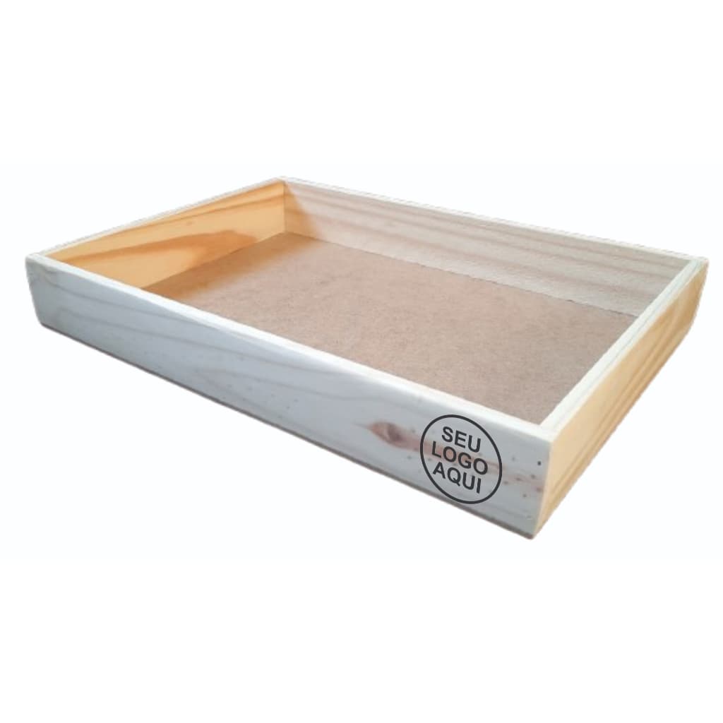 KIT 10un Bandeja Simples em pinus + GRAVAÇÃO da logo - Altura 5cm