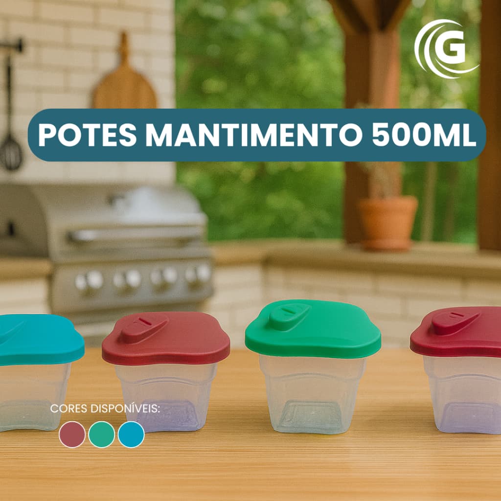 Kit de 6/12/24 Potes Plasticos Resistentes para Mantimentos Coloridos