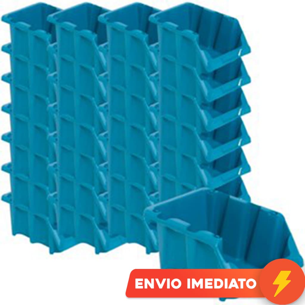 Kit 27 Gaveteiro Bin N5 Azul Vonder Caixa Organizadora Plástica Parafusos