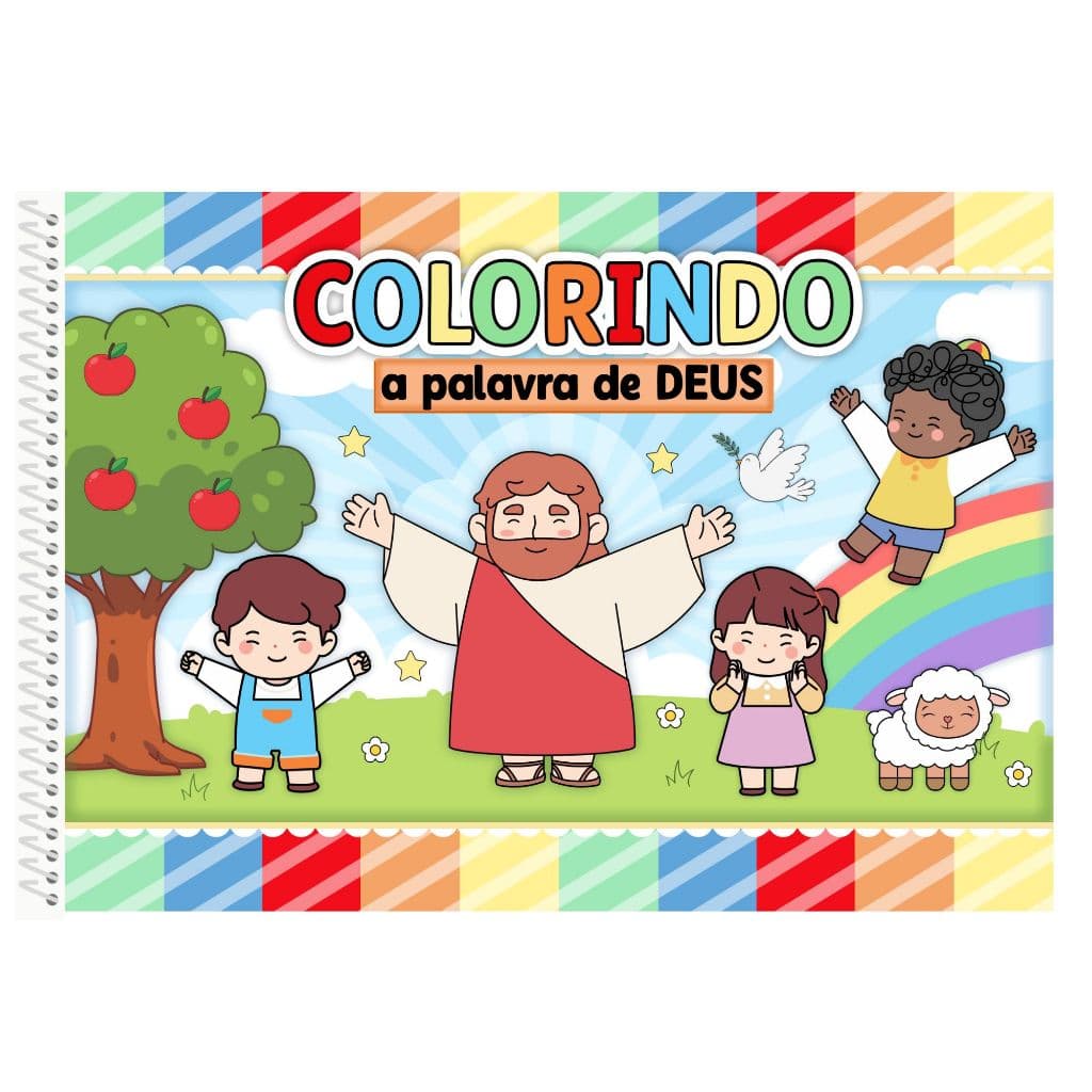 Livro de Colorir Palavra de Deus /Fé / Jesus / Cristão / Católico/ Edição Fofa e Divertida / Tamanho A5 & A4 /45 Paginas