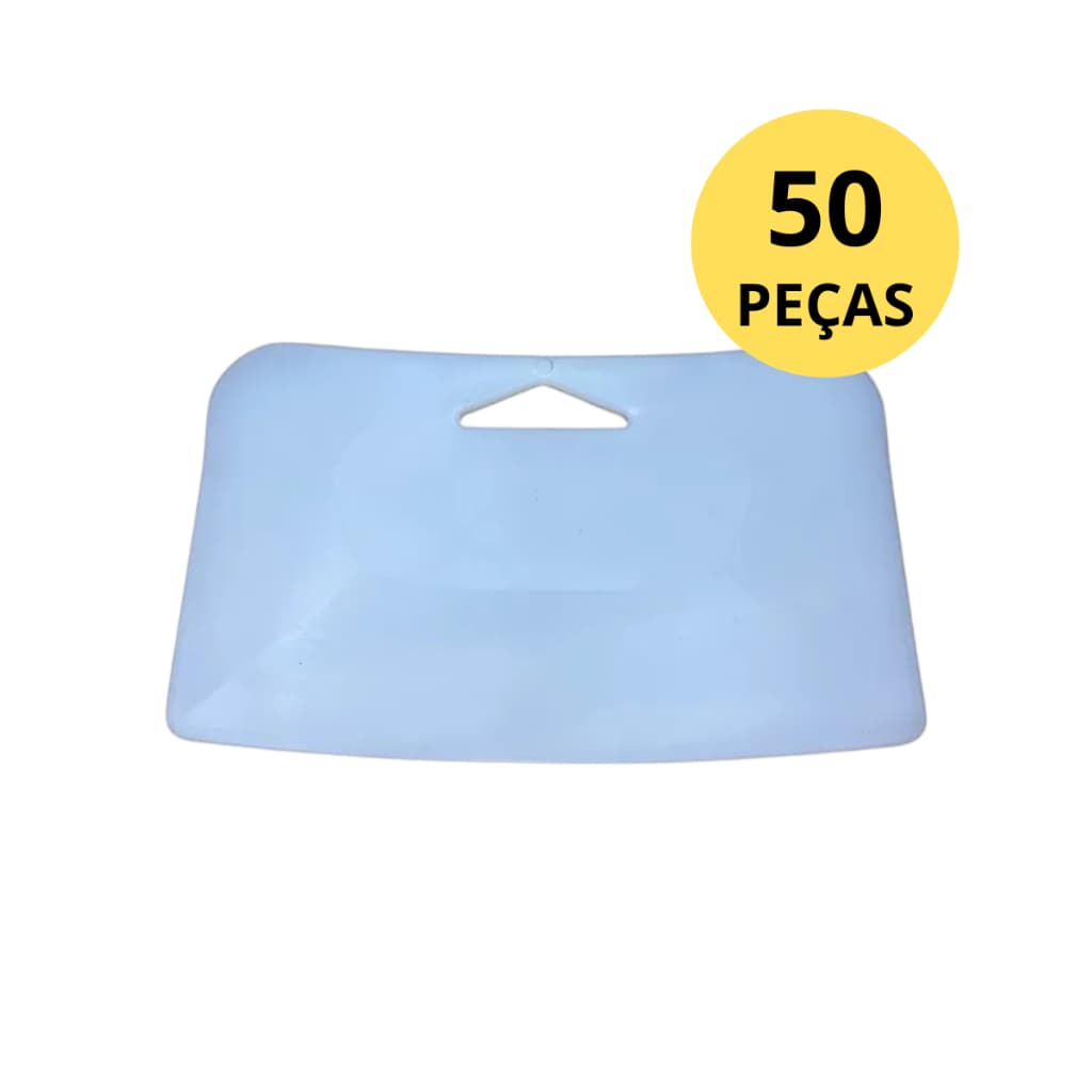 Kit 50 Espátula Plástica Celuloide Aplicador De Massa Corrida Rejunte Gesso Uso Geral Envelopamento