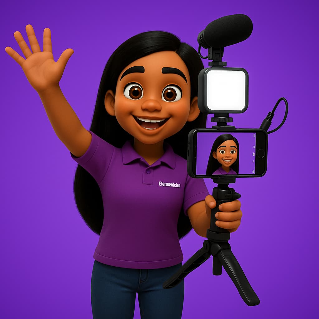 Tripé vlog para Celular Suporte Led E Microfone Youtuber podcast Vlog Live