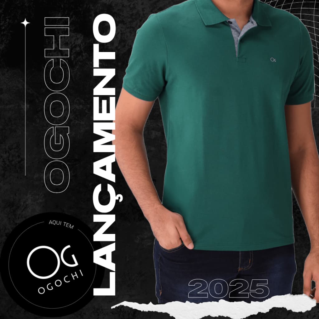 Camisa Masculina Gola Polo Ogochi Original 100% Algodão