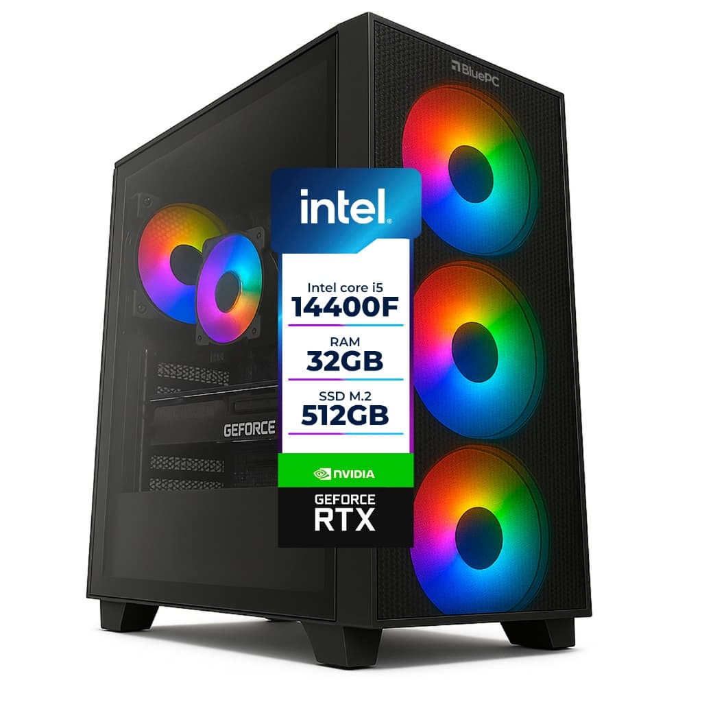 PC Gamer AURA BluePC - Intel i5 14400F, B760, RTX 5060 8GB, 32GB, SSD 512GB,600W -  PGBP-AUR133