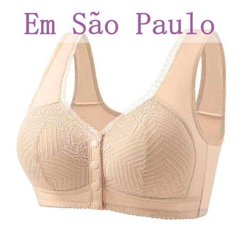 Nova Roupa Íntima De Copo Fixo Com Fivela Frontal , Tipo Colete De Algodão Macio Feminino De Meia-Idade E Idosos Sutiã S