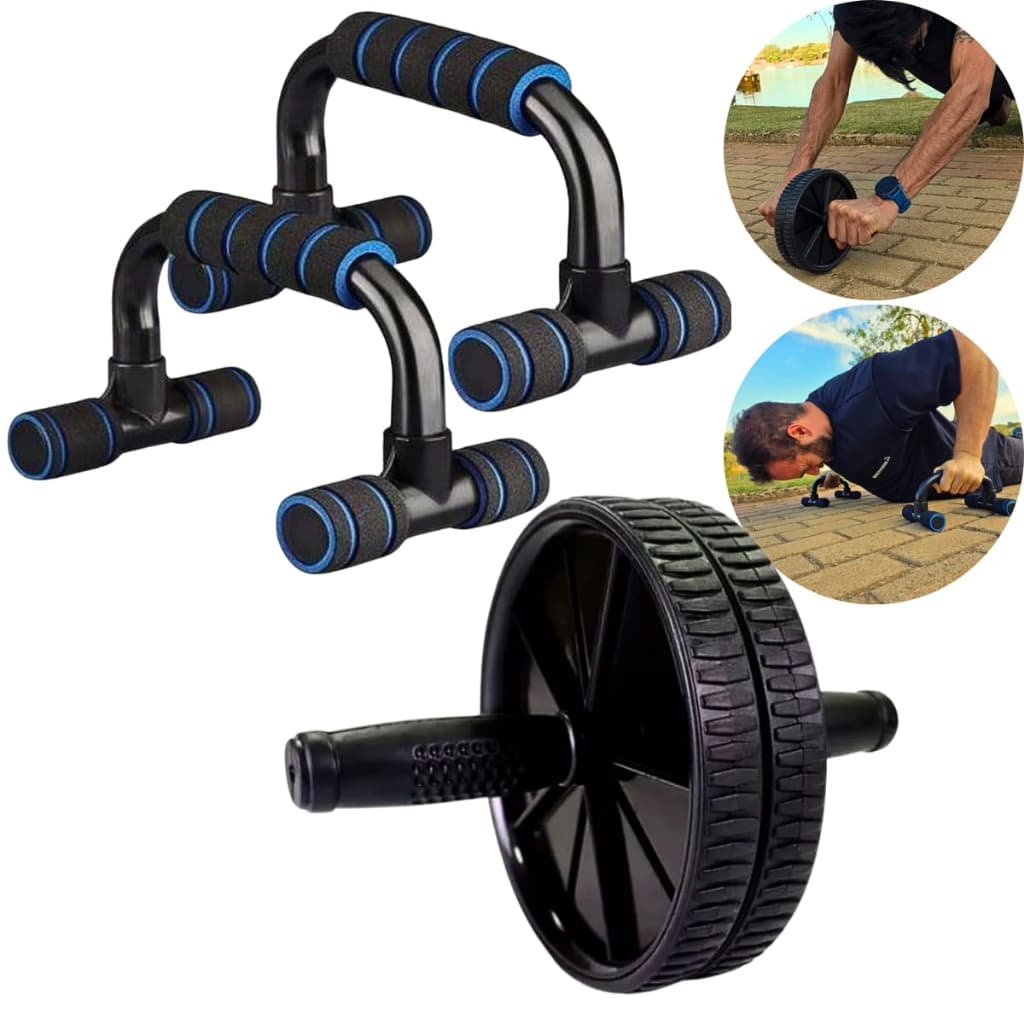 Kit BRN FITNESS Abdominal +Apoio Barra de Flexão – Fortaleça Peito, Braços, Abdômen, Ombros e Costas