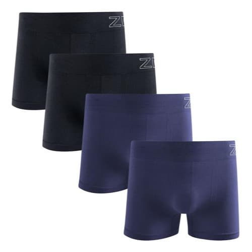 Kit 4 Cuecas Boxer Zee Rucci Masculina Poliamida Lisa Elastano Sem Costura