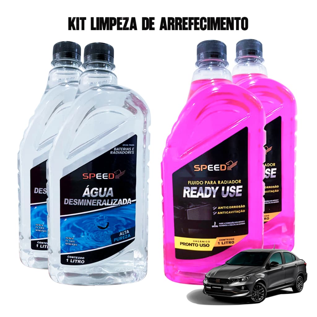 kit completo para Radiador aditivo concentrado SPEED e Agua desmineralizada liquido arrefecimento livre de metais