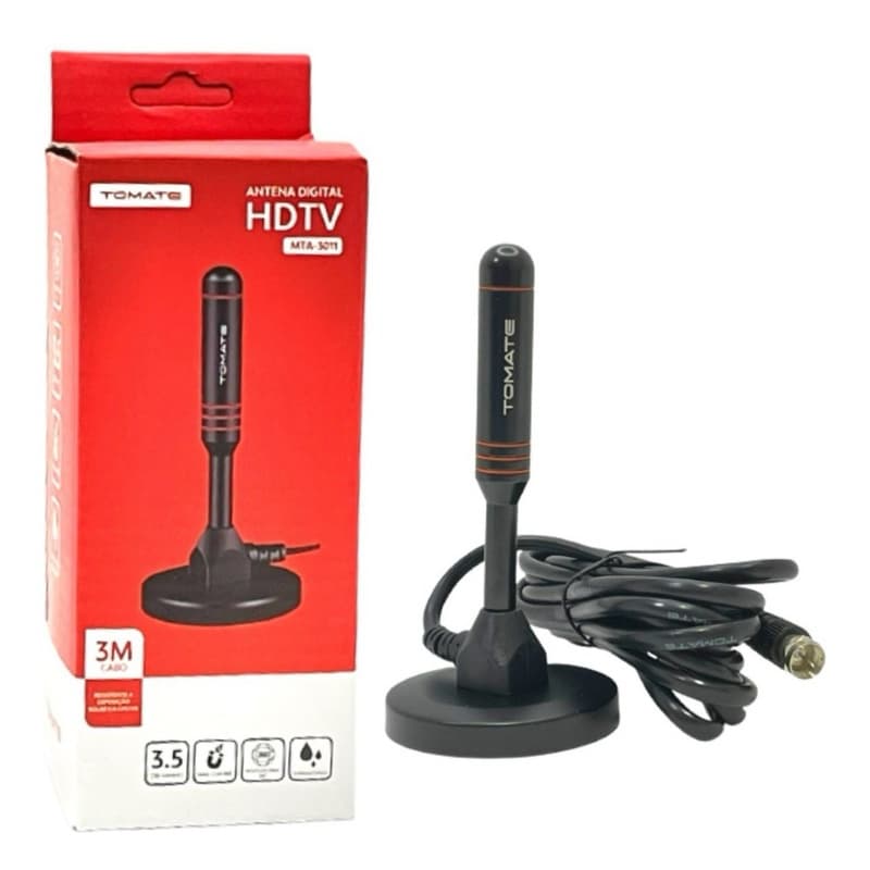 Antena Digital Interna Para Tv Hdtv Uhf Tomate 3 Metros