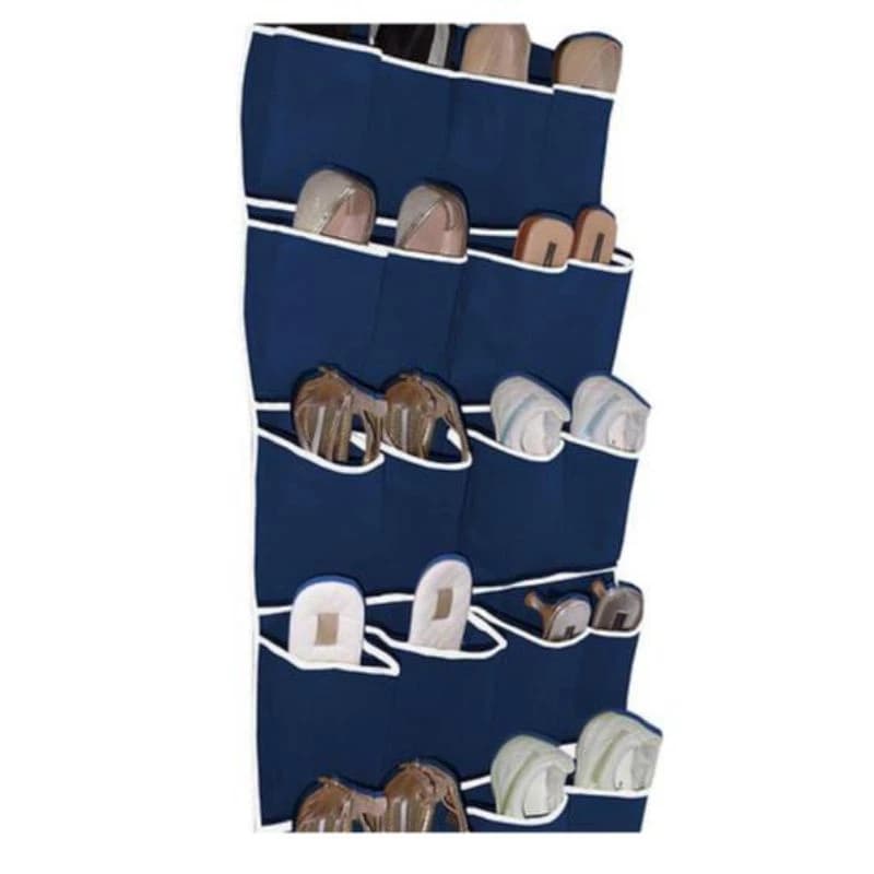 Sapateira Vertical de Porta/Parede 10 Pares TNT Resistente Organizador de Tênis | Azul