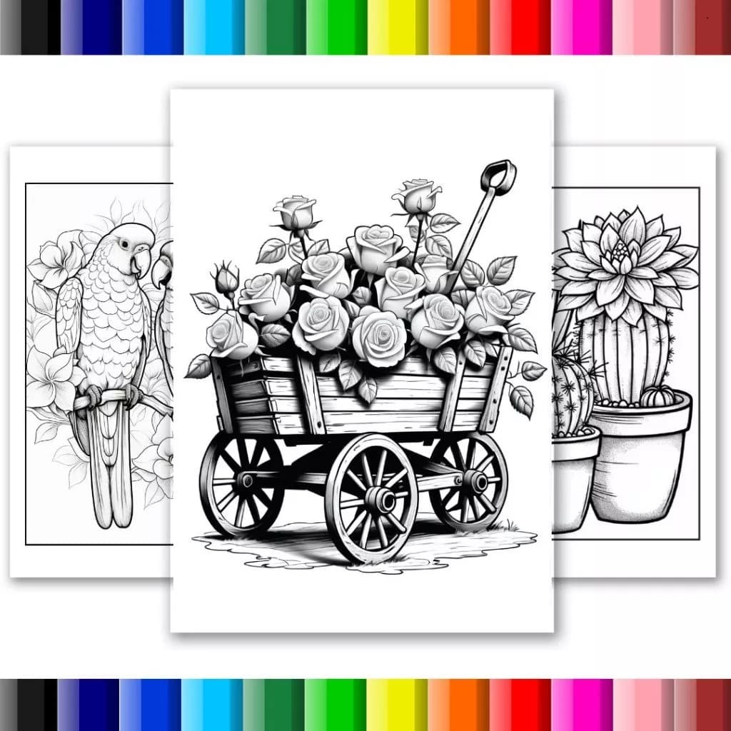 Desenhos para colorir ou esboços para pintura em pano de prato - 50 folhas soltas tamanho A4
