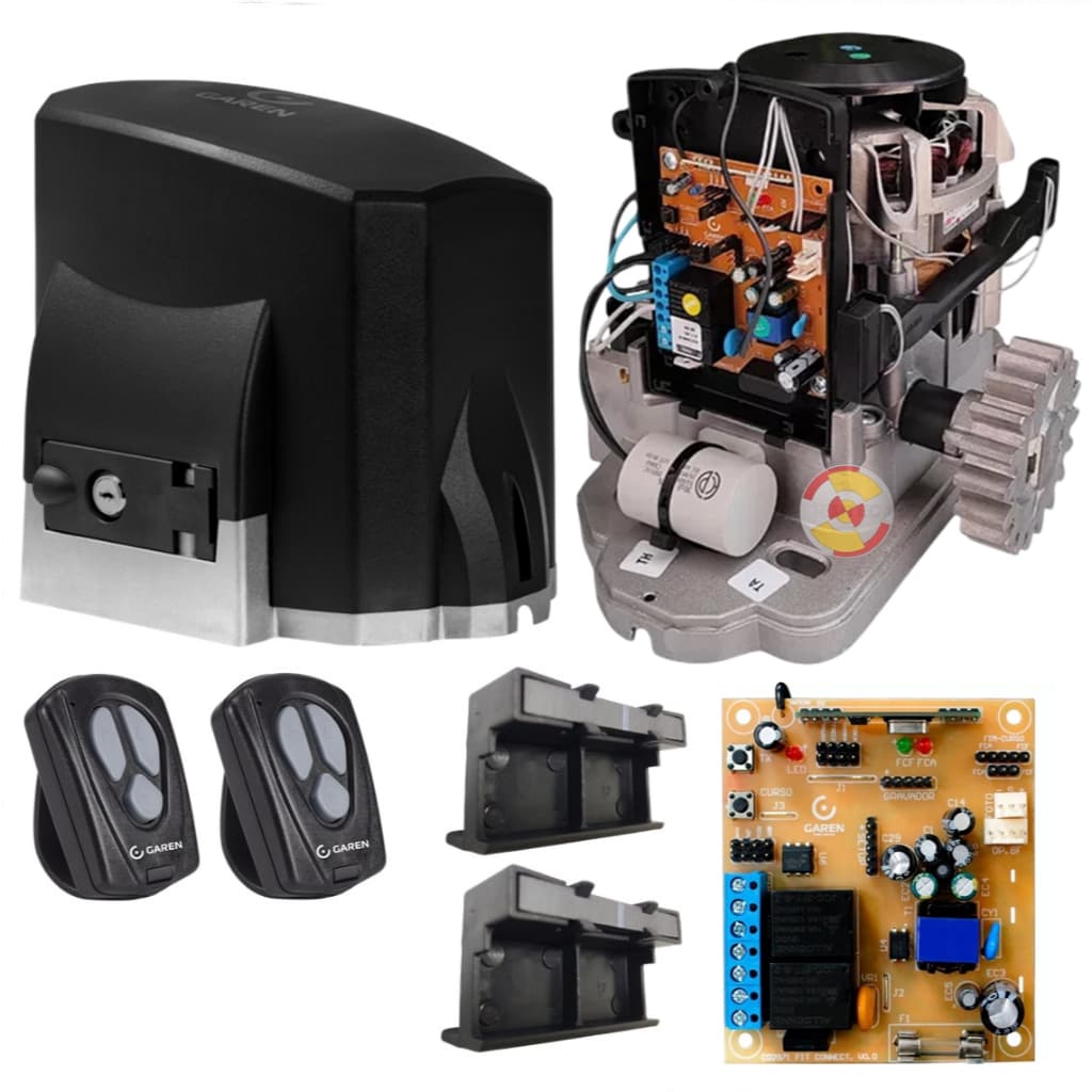 Kit Motor de Portão Eletrônico Garen KDZ 1/3Hp 700Kg Automatizador Automático