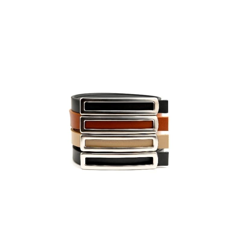 Cinto feminino fino da moda, fivela prata, kit com 3 e 4 cintos.