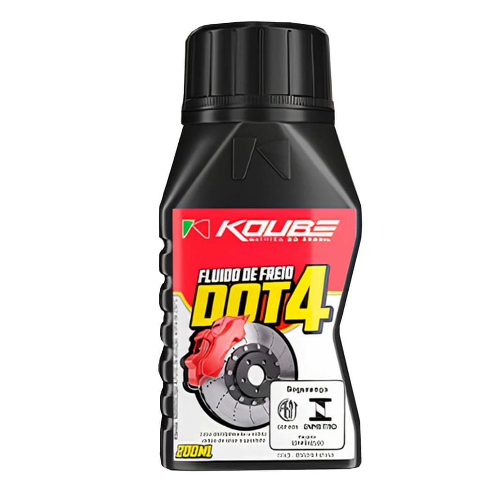 Fluido de Freios Automotivo aditivo hidráulico DOT 4 200ml Anticorrosivo KOUBE