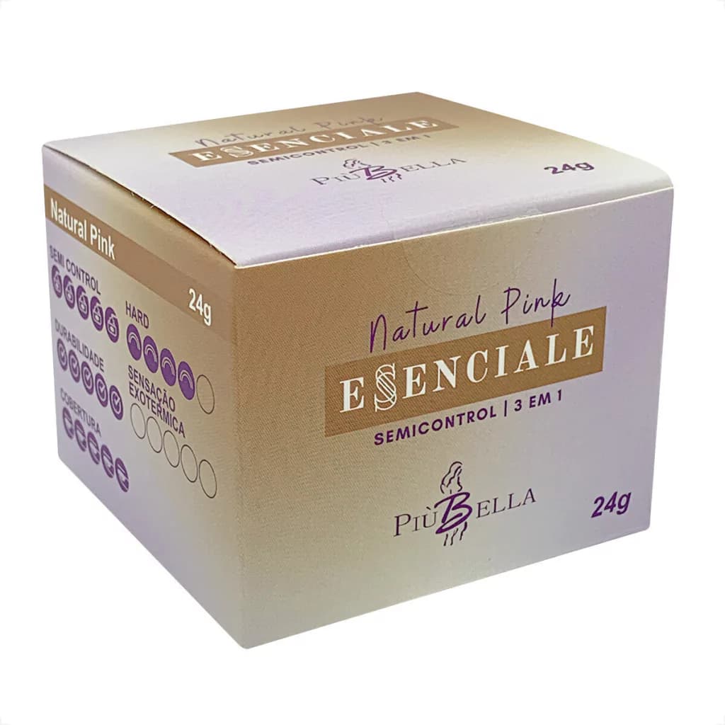 Gel Essenciale Piu Bella Natural Pink 24g Molde F1 Molde Russo Unhas