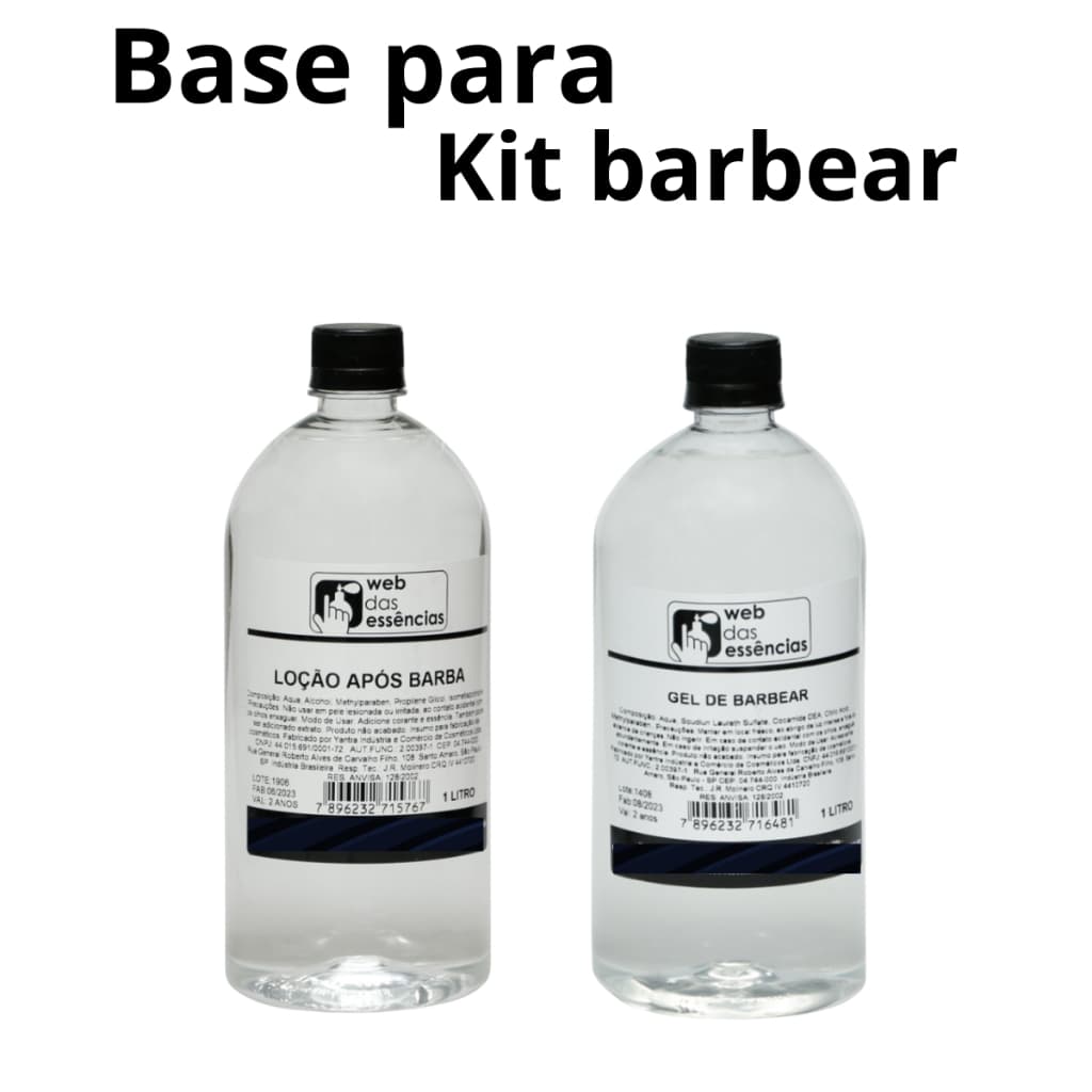 Kit Base Para Barbear - Gel Barbear + Loção Pós Barba 1Litro Cada -