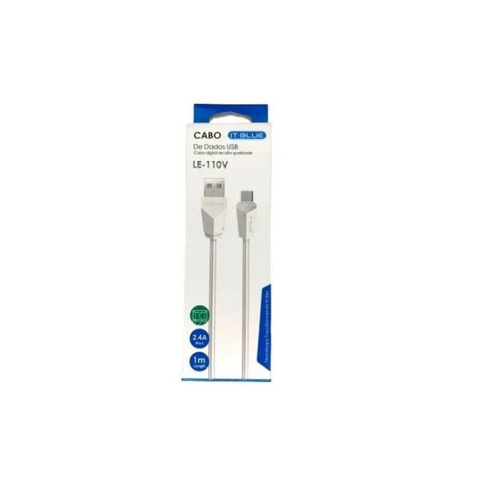 Cabo De Celular e Dados Micro USB V8 Recarga Rápida PRETO IT Blue LE-110V