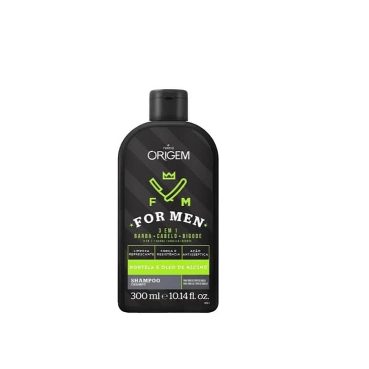 Shampoo 3 em 1 barba, cabelo e bigode Origem Nazca 300ml