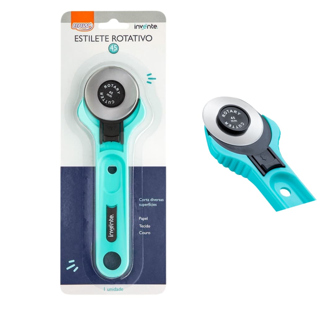 Estilete Rotativo 45mm Com Proteção Da Lâmina
