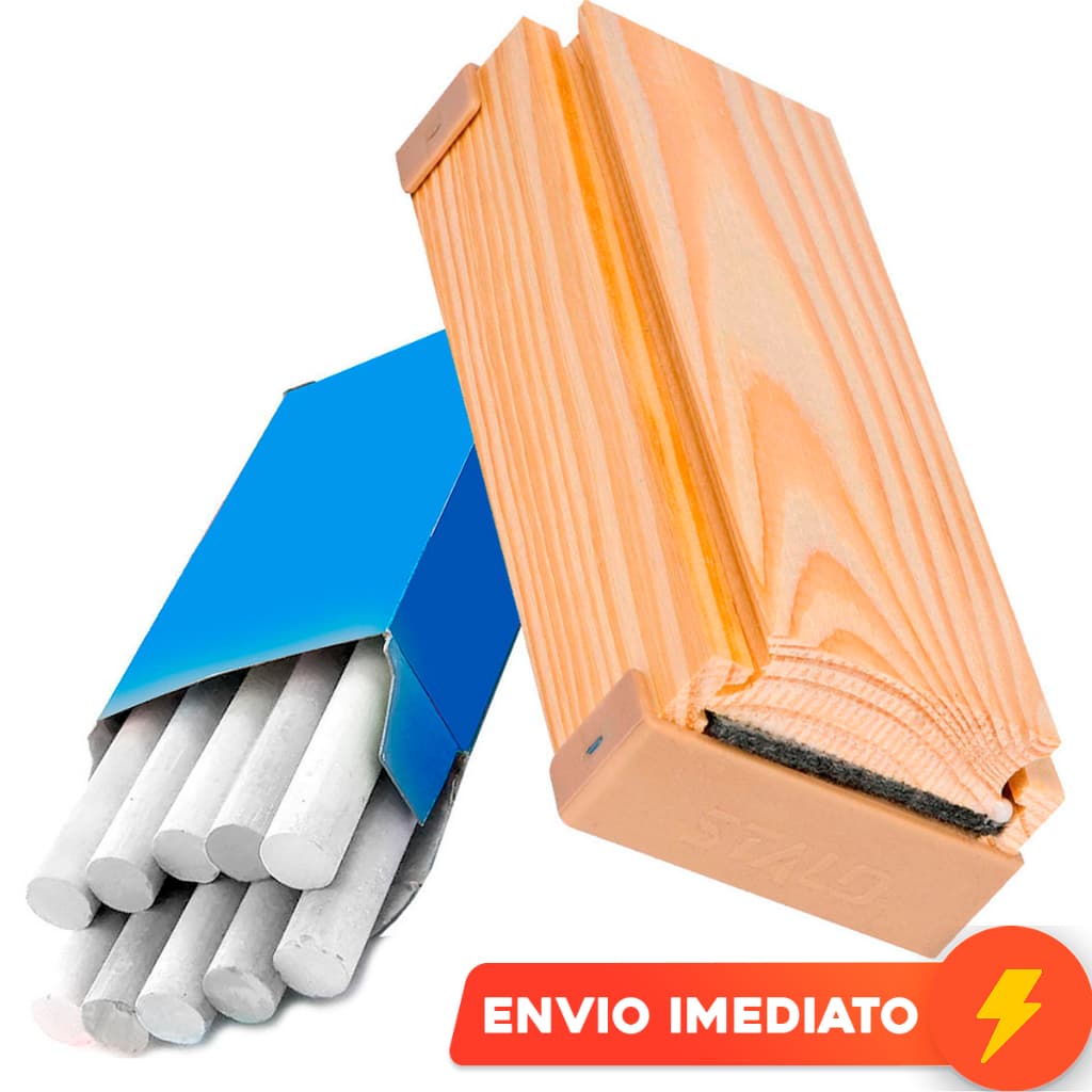 Apagador De Lousa Com Porta Giz De Quadro Verde Kit 10 Giz