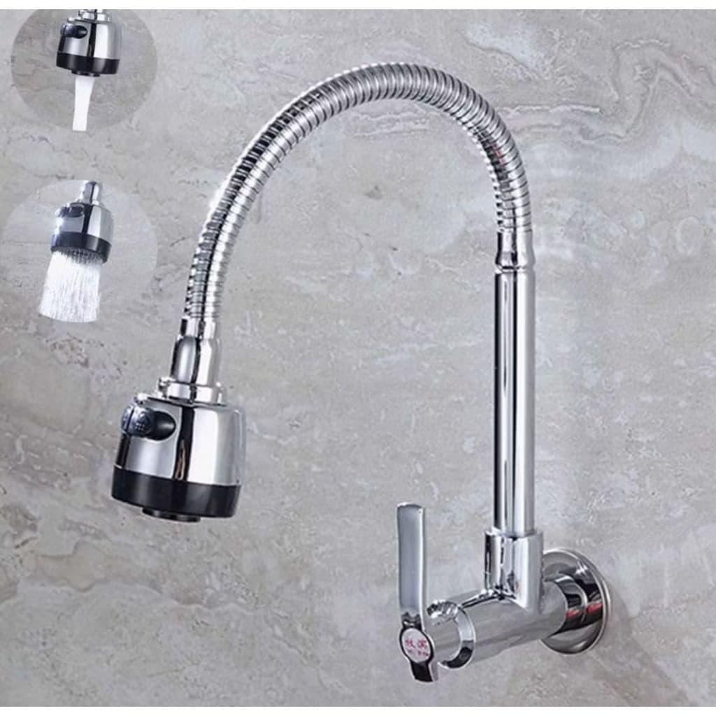 Torneira de cozinha e banheiro, cromada, flexível, 360