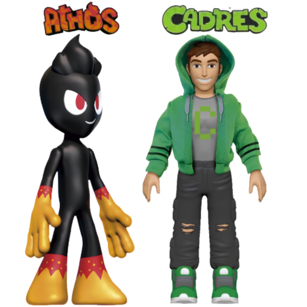 Bonecos Gamer Youtube Kit Athos e Cadres Vinil Original Algazarra