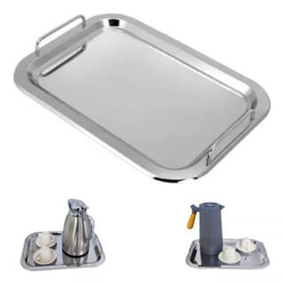 Bandeja para Cantinho do Café da Manhã Decorativa em Aço Inox 33x24