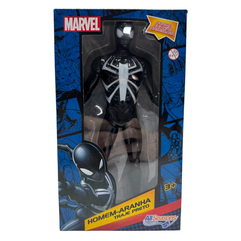 Boneco Homem Aranha Preto Articulado Marvel 22 Cm Spider