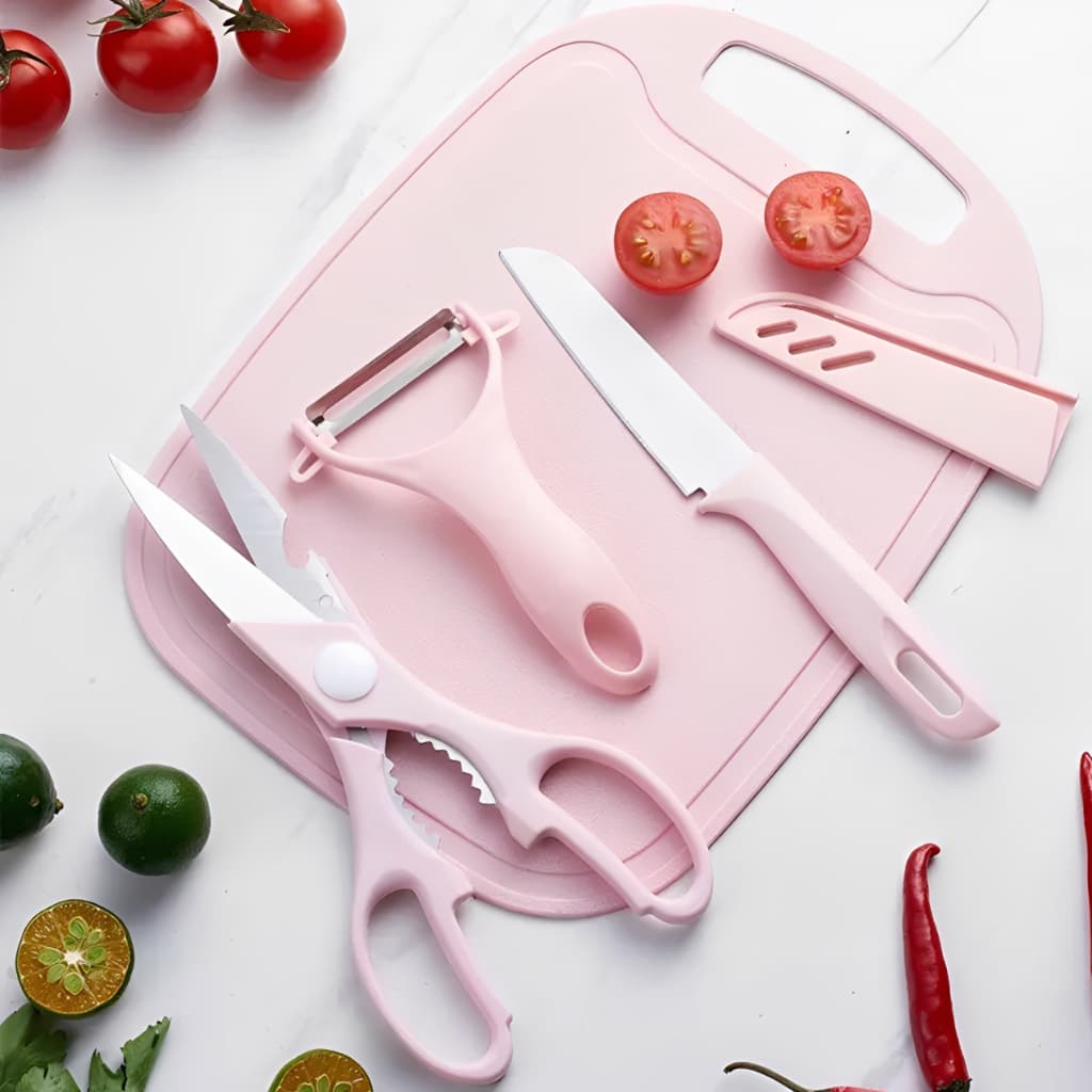 Conjunto 4 Peças Rosa para Cozinha – Premium, Design Moderno