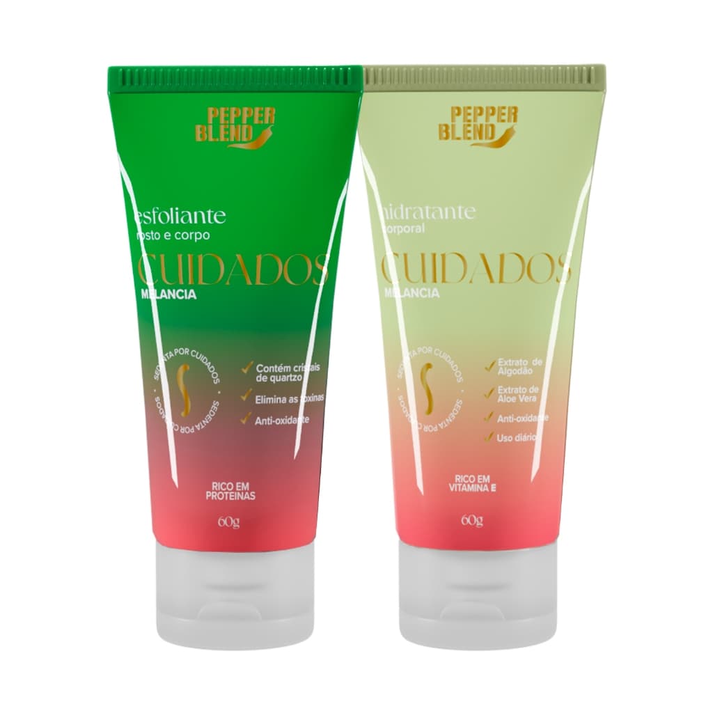 Kit Hidratante e Esfoliante de Melancia Pele Macia Perfumada e Refrescante Aloe Vera Vitamina E