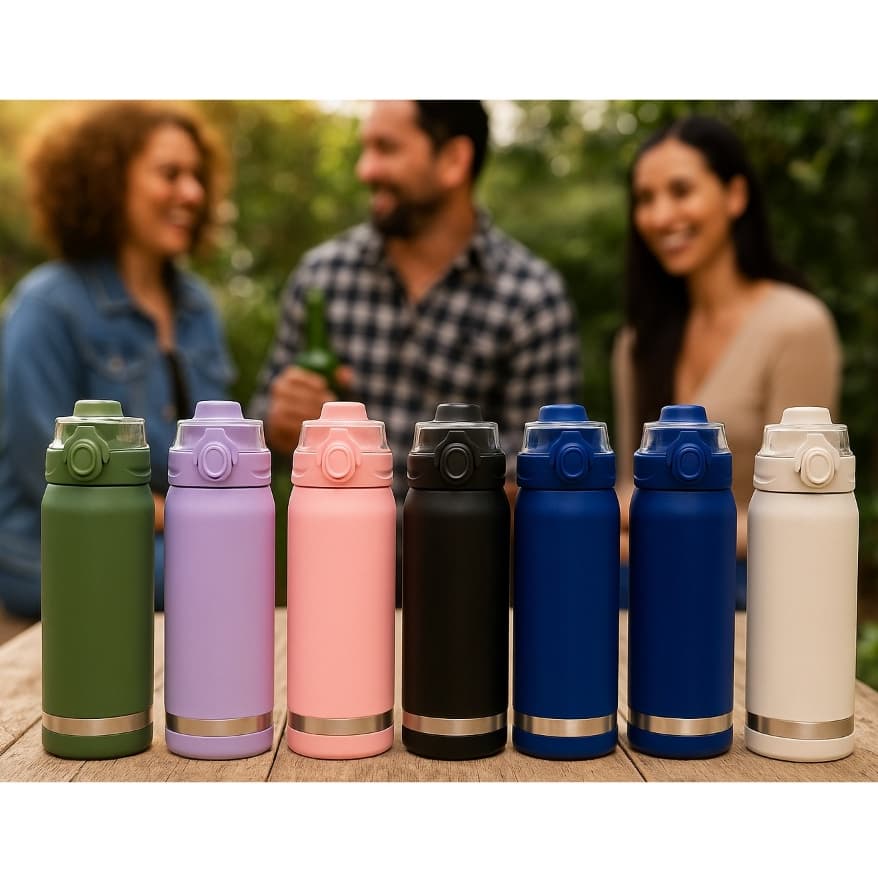 Garrafa Térmica 800ml e 1200ml com Tampa Flip – Cores Modernas e Vedação Antivazamento 💧🔥