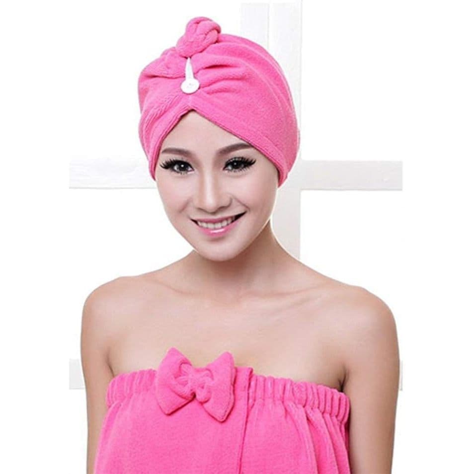 Touca Turbante Microfibra pós Banho secar Cabelo