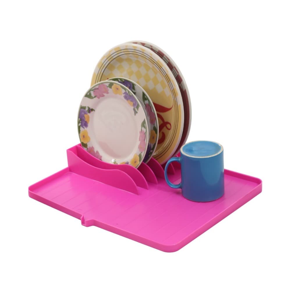 Escorredor de Louças Pink Flat Tipo Tapete com Dispenser Água 29 x 37,5cm