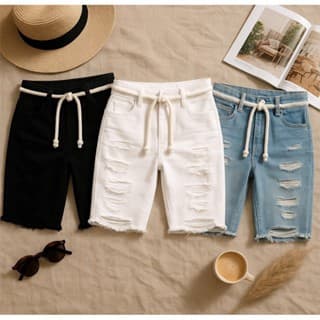 Bermuda Jeans Rasgada Slim Premium Lycra Promoção Promoção hoje Com Lycra slim
