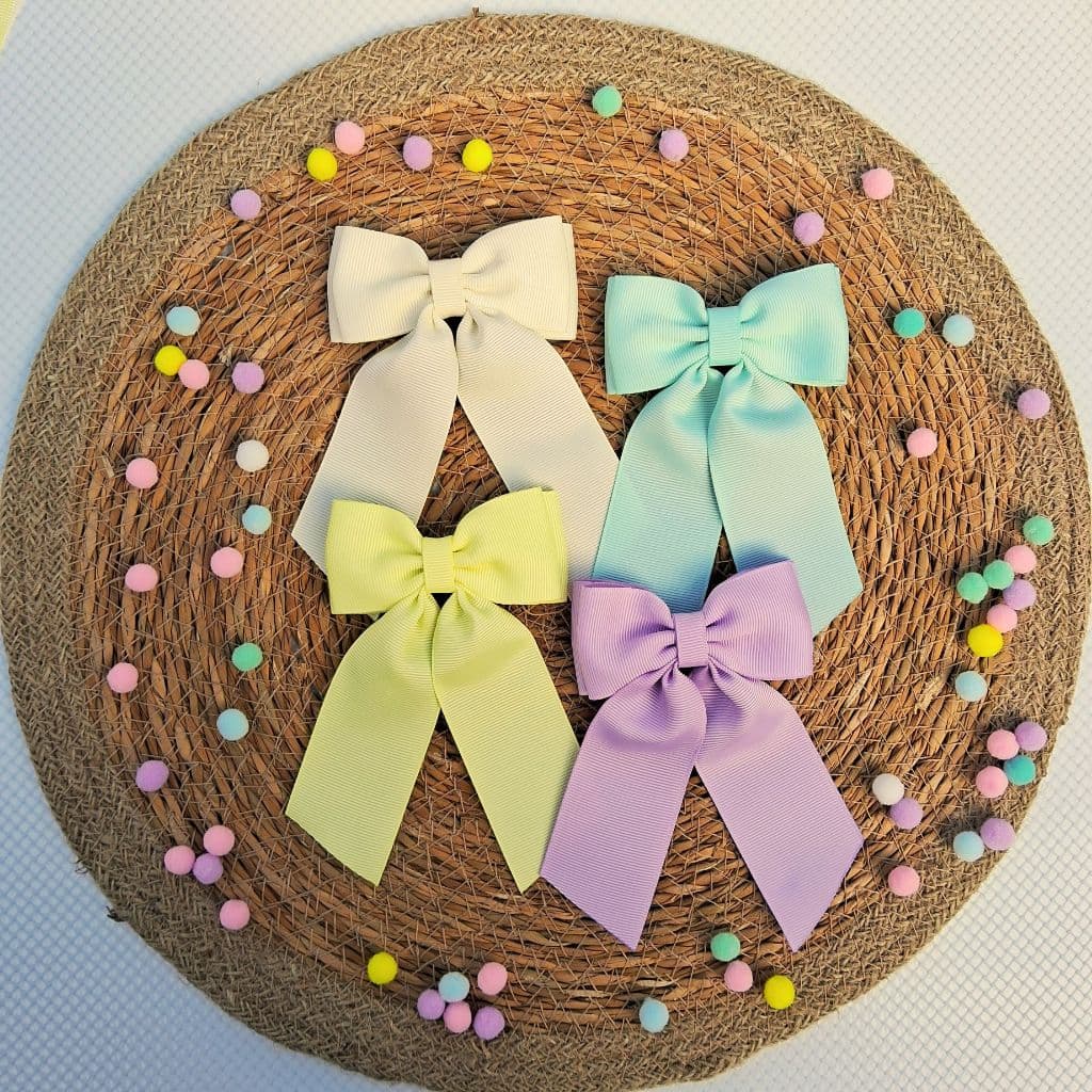 Laço com Pontas Alice Tam M para Cabelo Feminino Infantil Menina Gravatinha Prendedor Candy Colors