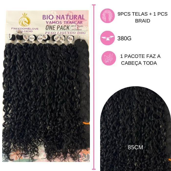 Cabelo Bio Natural Miss Pink 65cm 380g Freedom&Love Dona Cacho