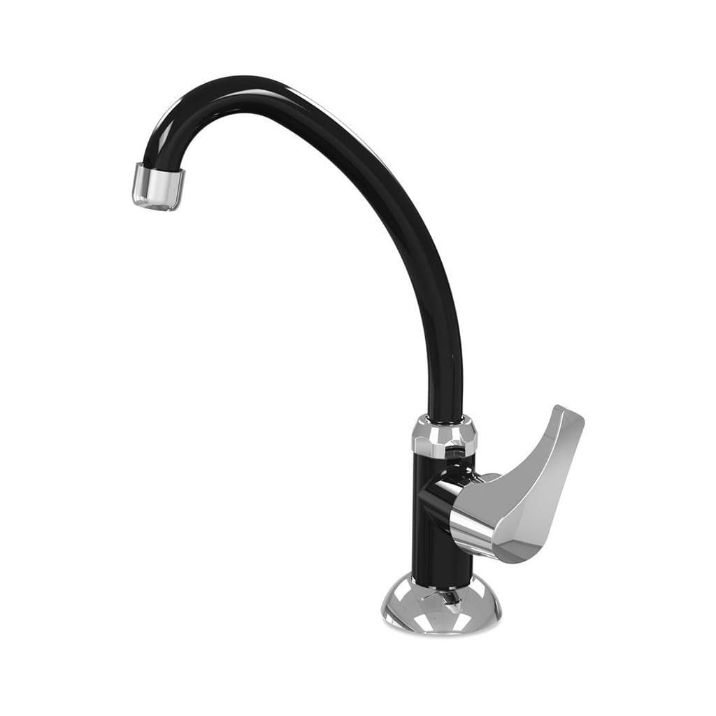 TORNEIRA DE COZINHA DE BANCADA PREMIUM - PRETA CROMADA