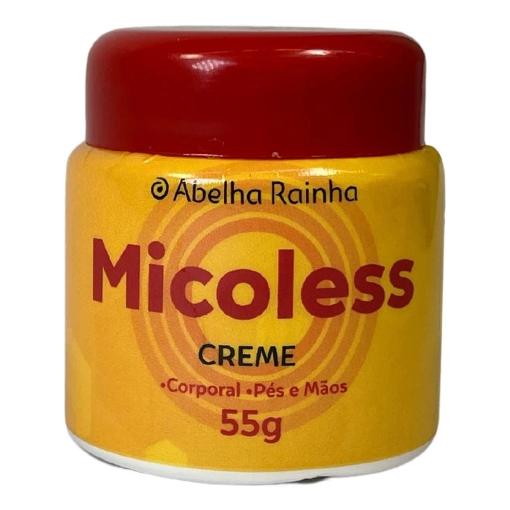 Creme Corporal, Mãos e Pés Micose, Frieira, Pano Branco Micoless Abelha Rainha 55g