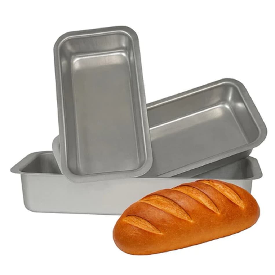 Kit 3 Formas de Pão Grande 31cm - Forma P/ Panificação, Pão Caseiro, Bolo de Corte Alumínio Grosso