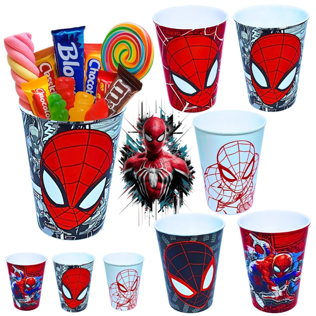 Kit 10 Copos Homem Aranha Spiderman Super Herói Festa Surpresa Lembrança