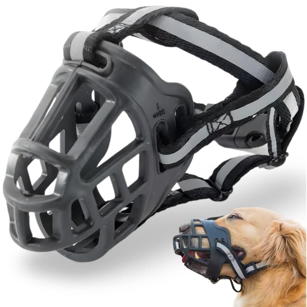 Focinheira Silicone Ajustável Para Cachorros Todos Os Portes