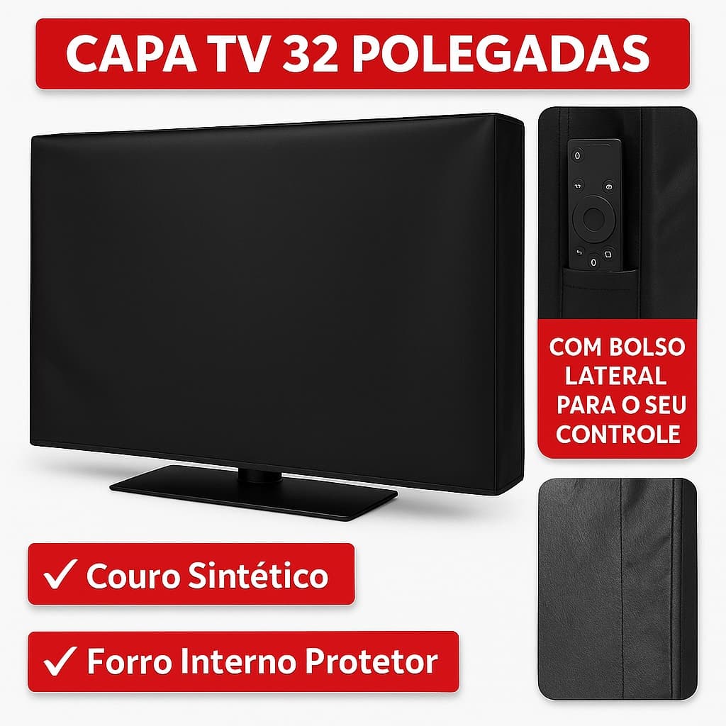 Capa Tv Impermeável Corino Flanelada Vários Tamanhos Led Lcd