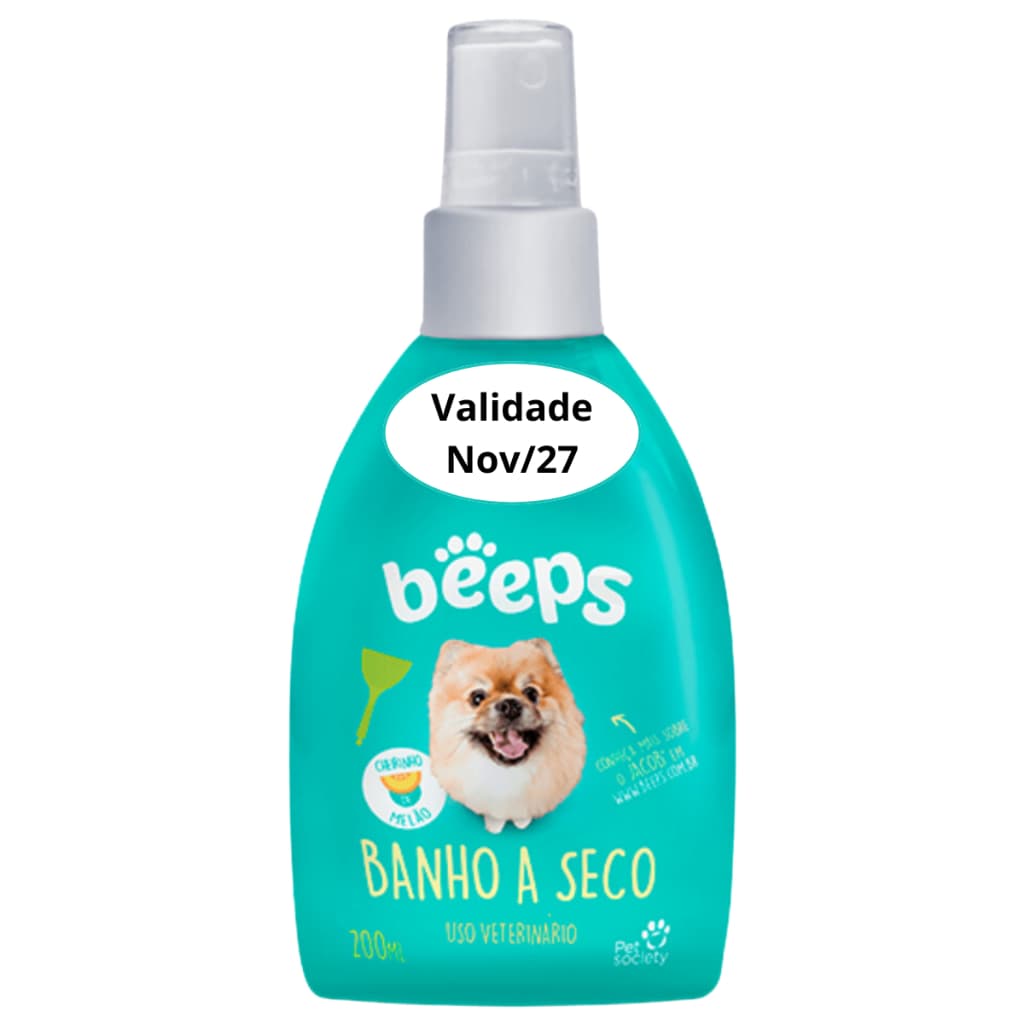 Banho A Seco Beeps 200ml Pet Society para Cães Gatos Filhotes