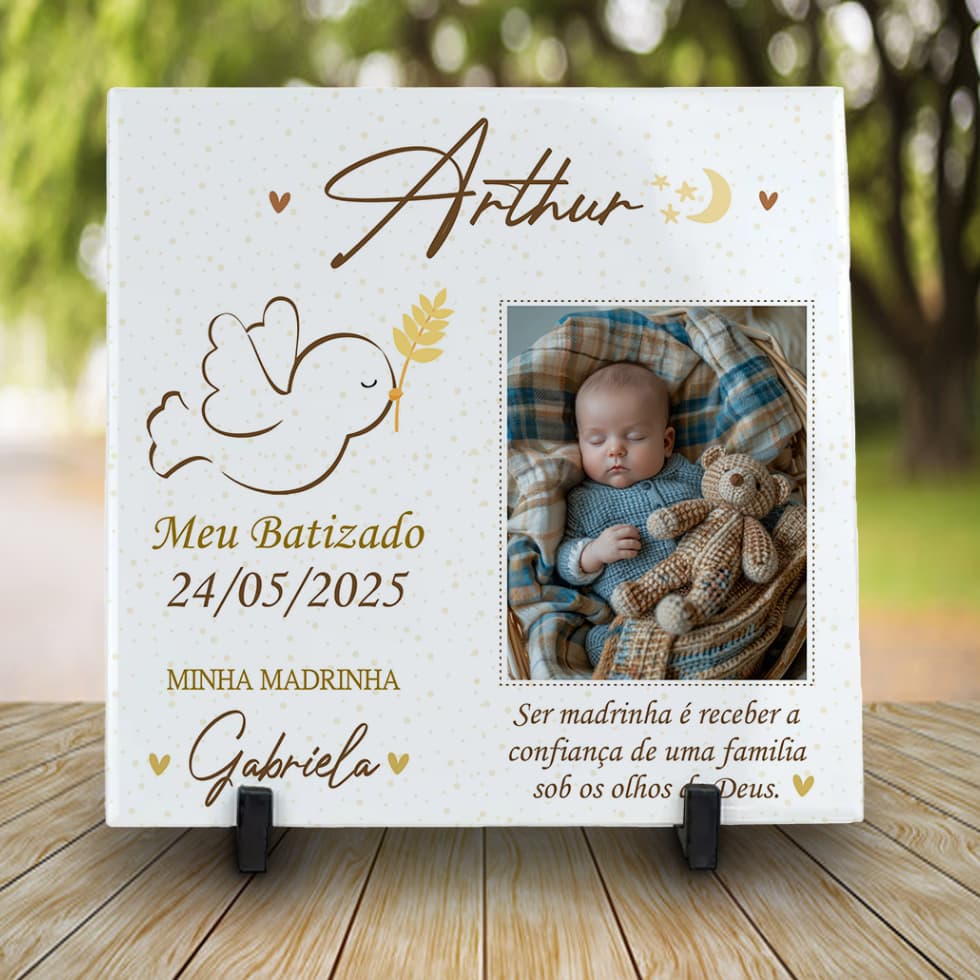 Azulejo Personalizado Lembrança para Dindos/Padrinhos