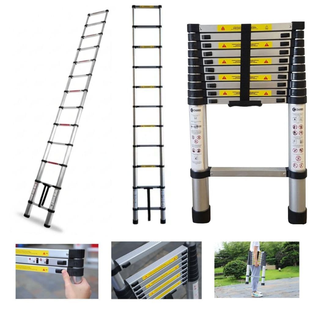 Escada Muntifuncional Extensiva Telescópica 3,2 Metros 10 Degraus De Alumínio 150Kg ENVIO IMEDIATO