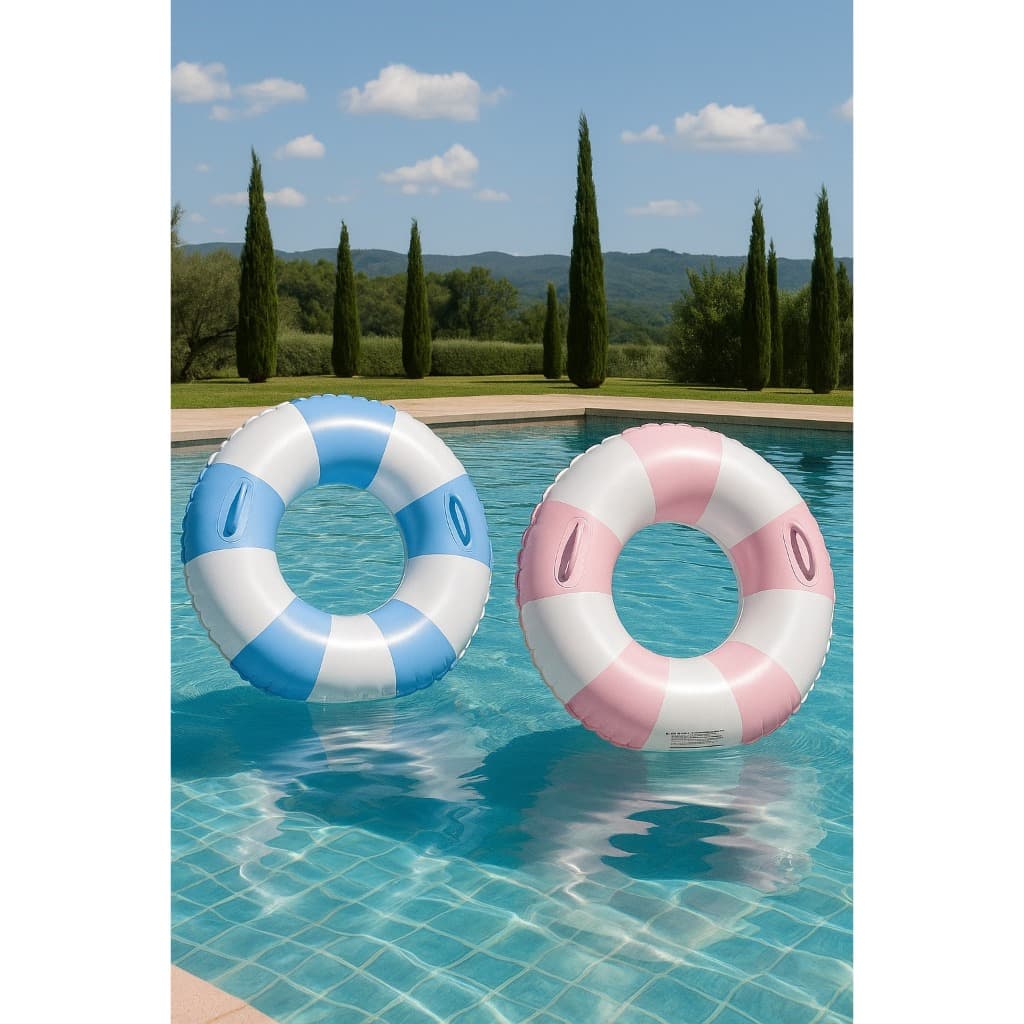 Boia Listrada Com Alça Retrô Vintage Piscina Praia Verão Natação Adulto Estiloza