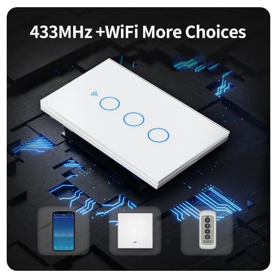 Interruptor Inteligente Wi-fi 1/2/3/4 Botões, compativel com Alexa, Google Home - Fácil instalação