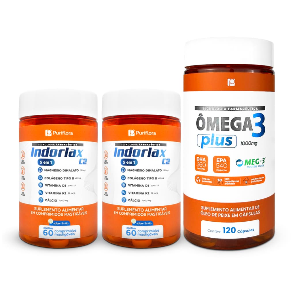 2 Indorlax C2 + 1 Ômega Plus Meg-3