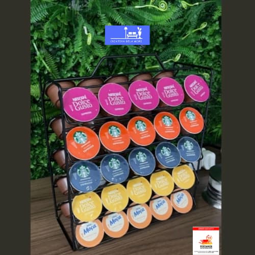 Suporte Cápsula Café Dolce Gusto 40/50 unidades Epóxi Aramado Preto