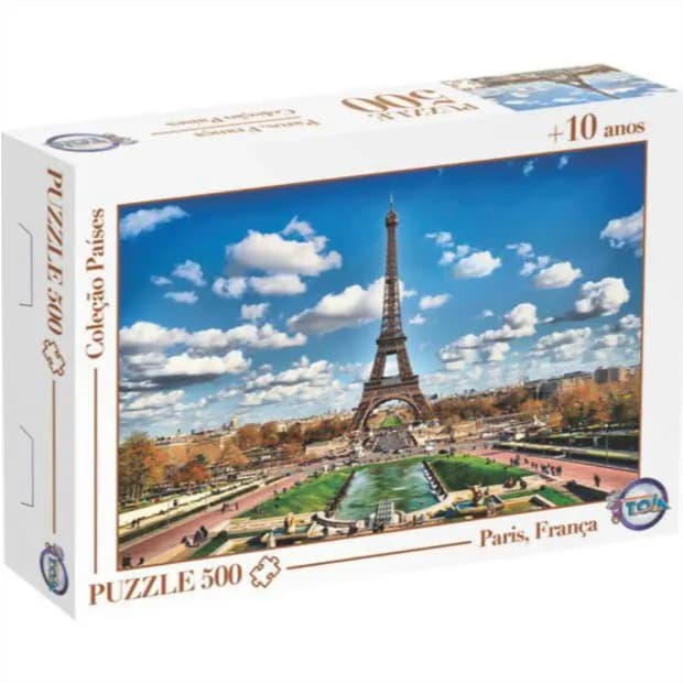 Quebra Cabeça Torre Eiffel Paris França Puzzle 500 Peças Jogos Toia